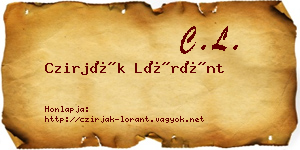 Czirják Lóránt névjegykártya