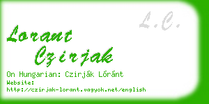lorant czirjak business card